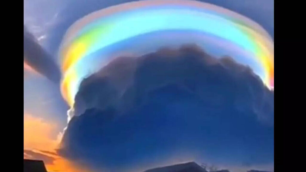 Rare Rainbow Cloud Lights Up China’s Sky: Watch Viral Video