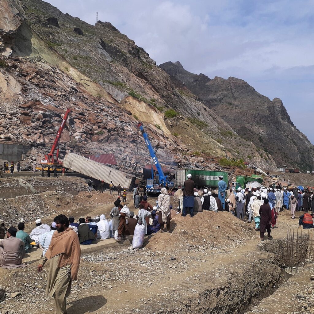 Massive Landslide Caused By Lightning Buries Trucks In Northwestern Pakistan